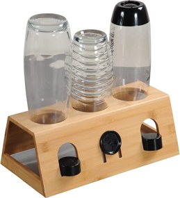 Stojan na fľaše, odkvapkávač bambusový - SODASTREAM