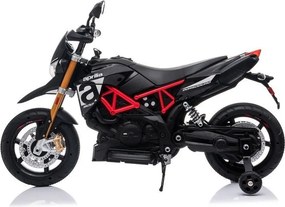 LEAN CARS Elektrická motorka pre deti Aprilia A007, čierna