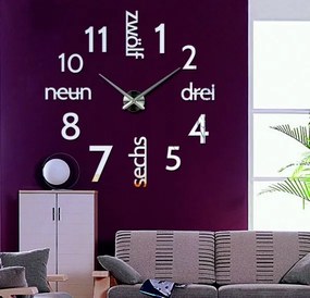 SENTOP | Moderné hodiny na stenu DIY DRIWAL l 3D HODINY 12S039 HEU- analógové