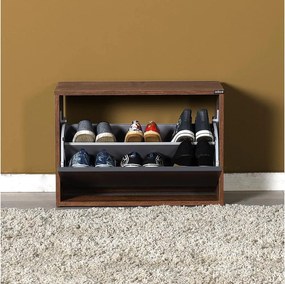 Botník (skrinka na topánky) Tosina 1 (orech oslo + antracit). Akcia -13%. Vlastná spoľahlivá doprava až k Vám domov. 1094529