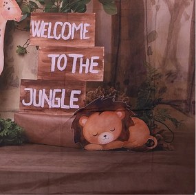 Detské látkové pozadie Welcome to the Jungle - 180*1*210 cm
