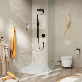 Hansgrohe Pulsify S, sprchová súprava 100 1jet EcoSmart+ so sprchovou tyčou 900 mm, čierna matná, HAN-24383670