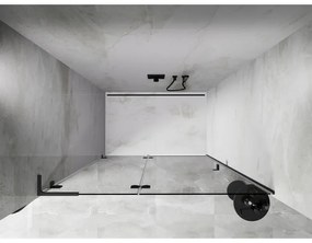 Mexen, Mexen Lunar L Otočné ľavé sprchové dvere 135 cm, transparentné, pištoľový kov - 834L-135-000-95-00-L