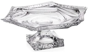 BOHEMIA TREASURY KRIŠTÁĽOVÝ PODNOS BOHEMIA FLAMENCO ICE NA NOHE 330MM