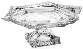 BOHEMIA TREASURY KRIŠTÁĽOVÝ PODNOS BOHEMIA FLAMENCO ICE NA NOHE 330MM