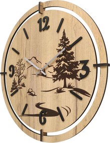 Moderné nástenné hodiny s gravírovaním Lesa | LEDNIC: HDF - Javor 30 cm 4800-115386 HDF0700-ruky-silver