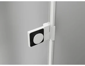 Mexen Lunar-B, výklopný sprchový kút ľavý 85 x 80 cm, 8mm číre sklo, biely profil, 832-085-080-20-00-L