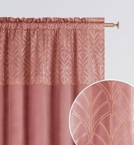 Staroružový zatemňujúci záves s elegantným vzorom na riasiacu pásku 140x280 cm