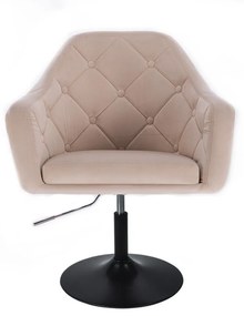 LuxuryForm DESIGN Kreslo ANDORA VELUR na čiernom tanieri - krémové