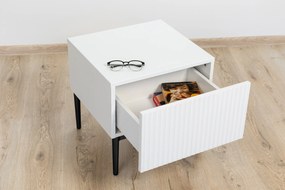 Sada nočných stolíkov Nicole 2 ks - biely mat / čierne nožičky