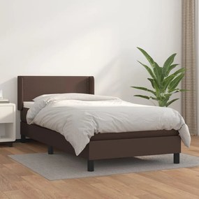 Boxspring posteľ s matracom hnedá 80x200 cm umelá koža 3130688