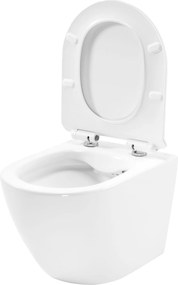 Závesná WC misa so SoftClose sedadlom REA CARTER RIMLESS, biela
