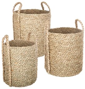 Sada 3 okrúhlych košov WICKER