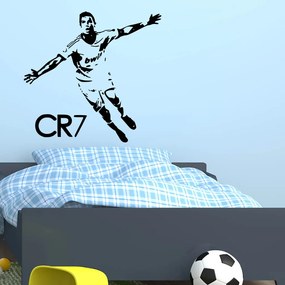 Veselá Stena Samolepka na stenu na stenu Cristiano Ronaldo Farba: černá