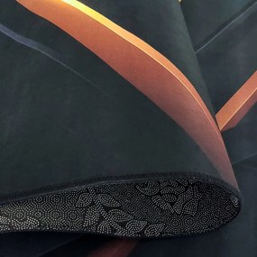 DY Čierno-zlatý koberec s geometrickým vzorom Black N 03 Rozmer: 80x150 cm
