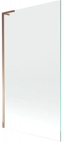 Mexen Next L, 1-krídlová vaňová zástena 100 x 150 cm, 6mm číre sklo, ružové zlato profil, 895-100-000-03-00-60