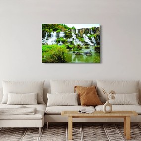 Obraz - vodopády so zeleňou (90x60 cm)