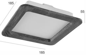 LED Podhľadové svietidlo WOODY SPOT LED/17W/230V 3000K orech 18,5x18,5 cm
