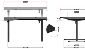 Rohový PC stolík Hyperion 9.1 (čierna). Vlastná spoľahlivá doprava až k Vám domov. 1087529