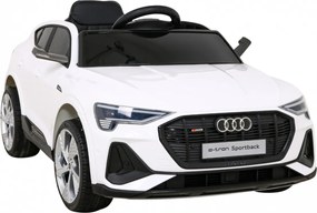 Ramiz Audi E-Tron Sportback pre deti Biela + Pilot + pohon 4x4 + pomalý štart + rádio MP3 + LED