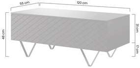 Konferenčný stolík Scalia 120 2K s úložným priestorom - labrador mat / čierny nožičky - Limitovaná ponuka