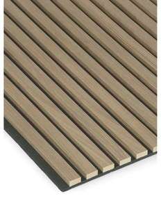 Drevený akustický panel, 2400 x 600 mm, čierny podklad, balenie 5 ks, orech