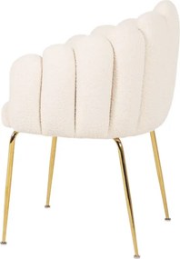 Jedálenská stolička FOGIA bouclé zlatá / krémová