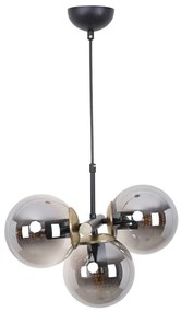 Čierne/sivé závesné svietidlo so skleneným tienidlom ø 15 cm Cascade – Squid Lighting