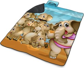 Sablio Plážová deka Slony: 200x140 cm