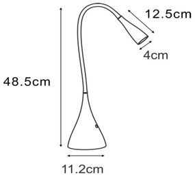 Lucide 18650/03/31 - LED Stmievateľná stolná lampa ZOZY LED/4W/230V biela