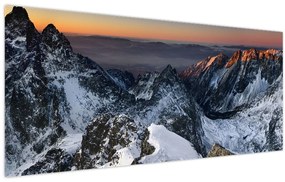 Obraz - Východ slnka v horách (120x50 cm)