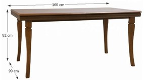 Tempo Kondela Rozkladací jedálenský stôl, samoa king, 160-203x90x82 cm, KORA ST