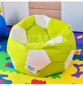 Sedací vak futbalová lopta malá limetkovo-biela EMI