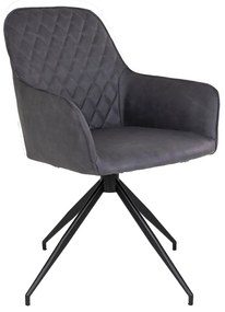 Dizajnová otočná stolička Gracelyn tmavosivá