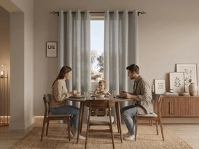 Záves TAVIO 140x250 cm, svetlo sivý Zavesenie: Kovové krúžky