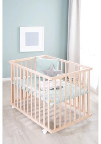 Detská ohrádka s nastaviteľnou výškou/na kolieskach 75x100 cm v prírodnej farbe Style – Roba