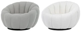Autronic - Křeslo relaxační, látka bílá Bouclé, otočné. - AK-341 WT2