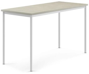 Stôl SONITUS, 1600x700x900 mm, linoleum - šedá, biela
