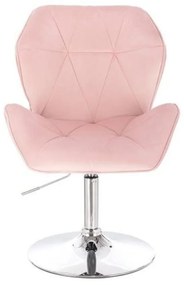 LuxuryForm DESIGN Stolička MILANO MAX VELUR na striebornom tanieri - svetlo ružová