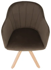 Kondela Otočné kreslo, velvet látka, sivohnedá taupe/buk, DALIO