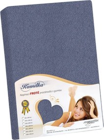 Bellatex Froté prestieradlo na vysoký matrac modrosivá, 180 x 200 + 40 cm