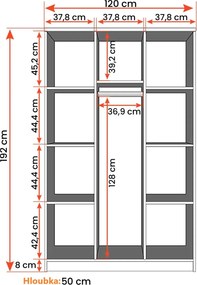 Šatníková skriňa SCOUT 2 - biela (viac variant)