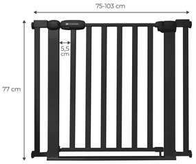 KINDERKRAFT - Bezpečnostná zábrana LOCK&amp;GO 75-103 cm čierna