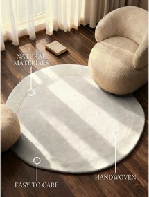 Krémový ručne tkaný okrúhly koberec s prímesou vlny ø 160 cm Kari Organic – Villeroy&amp;Boch