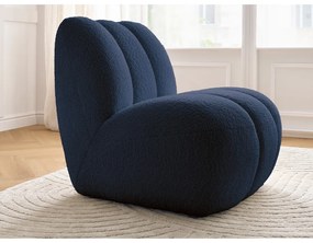 Tmavomodré kreslo z textílie buklé Janissaire – Bobochic Paris