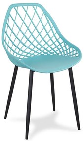 Dekorstudio Jedálenská stolička OSLO tyrkysová na čiernych kovových nohách