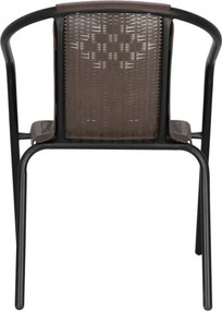 SPRINGOS Záhradné stoličky, 4 ks, kovové, hnedé, sada na terasu GF1019