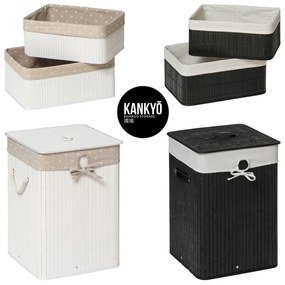 Dreveno–látkový kôš na bielizeň 62 l Kankyo – Premier Housewares