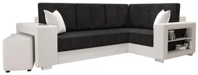 Rohová sedacia súprava Lush (čierna + biela) (P). Akcia -20%. Vlastná spoľahlivá doprava až k Vám domov. 1062060
