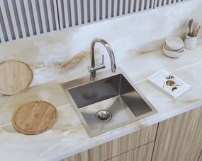 Gamma Gamma, 1-komorový nerezový drez 450x500x210 mm, oceľová, GMA-S4550-CH